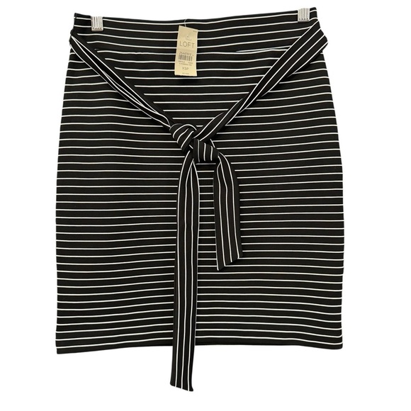 NWT LOFT Petite Striped Tie Front Skirt | XSP - Picture 1 of 6